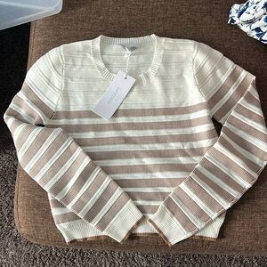 NWT! Lucy Paris size medium cream and apricot sweater